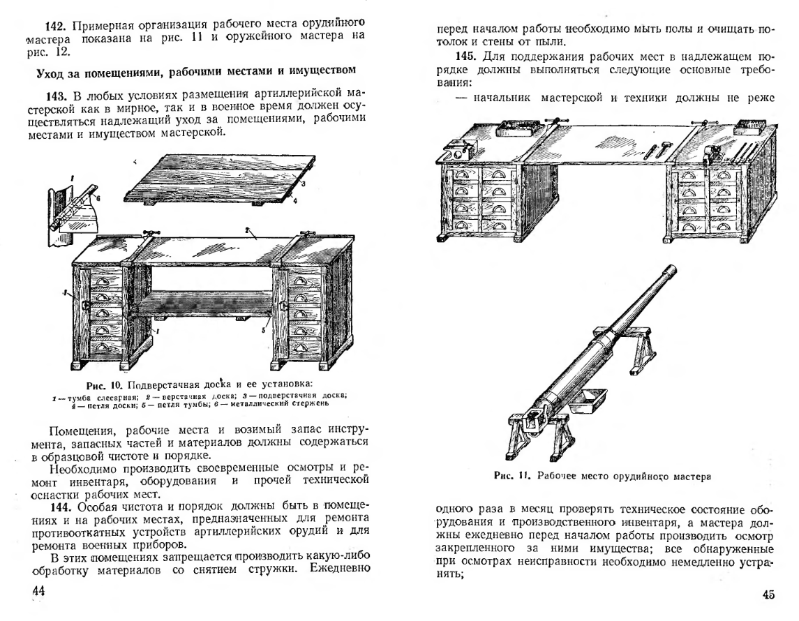 Наставление по работе полковых артиллерийских ремонтных мастерских Советской Армии. 1954