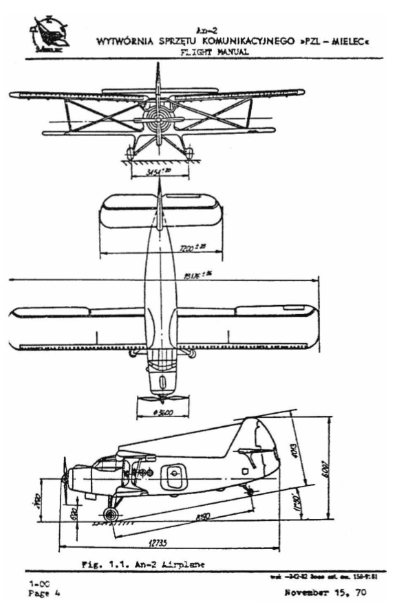 Ан-2. Flight manual for An-2 airplane with ASz-62IR engine 1970-1983