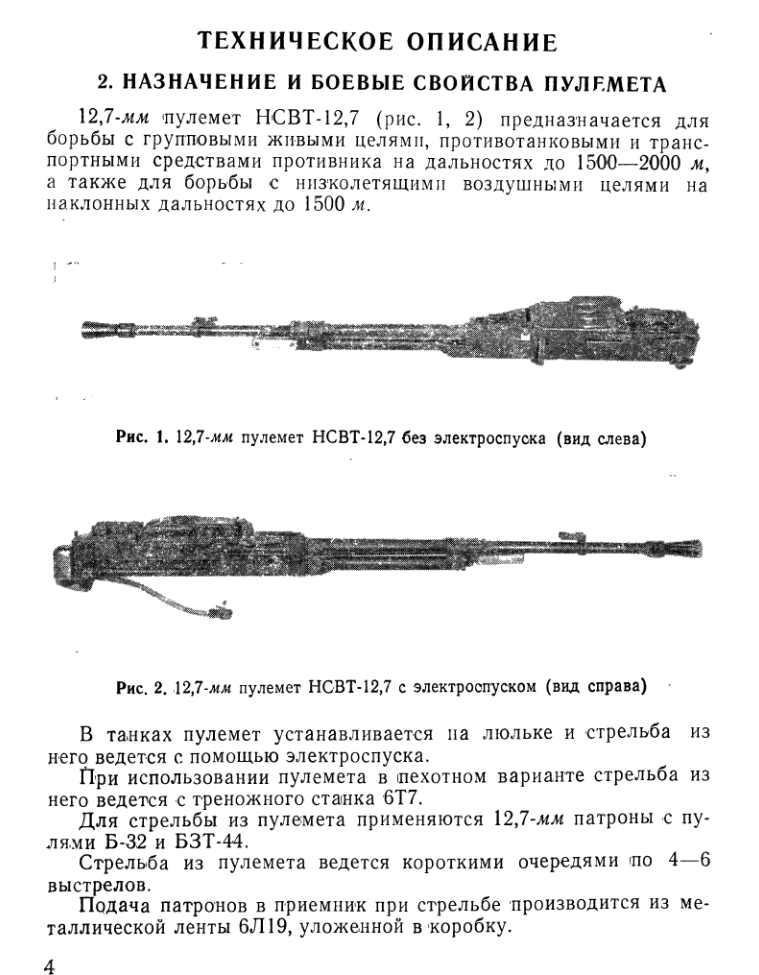 12,5-мм танковый пулемет УТЕС (НСВТ-12,7). ТО и ИЭ. 1975