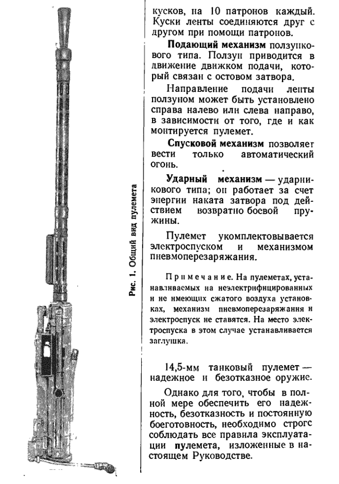 14,5-мм танковый пулемет КПВТ. Руководство службы. 1957
