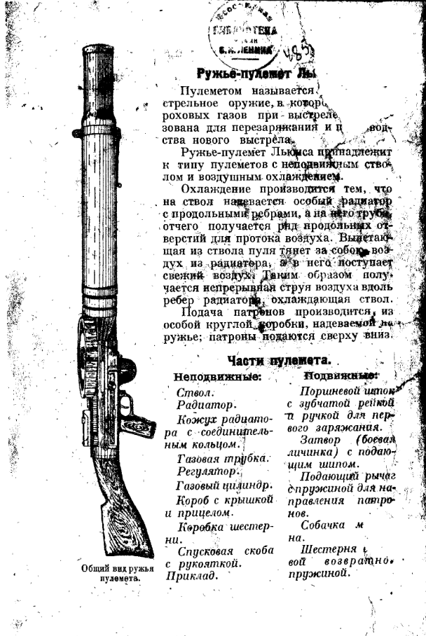 Ружье-пулемет Льюиса. 1919