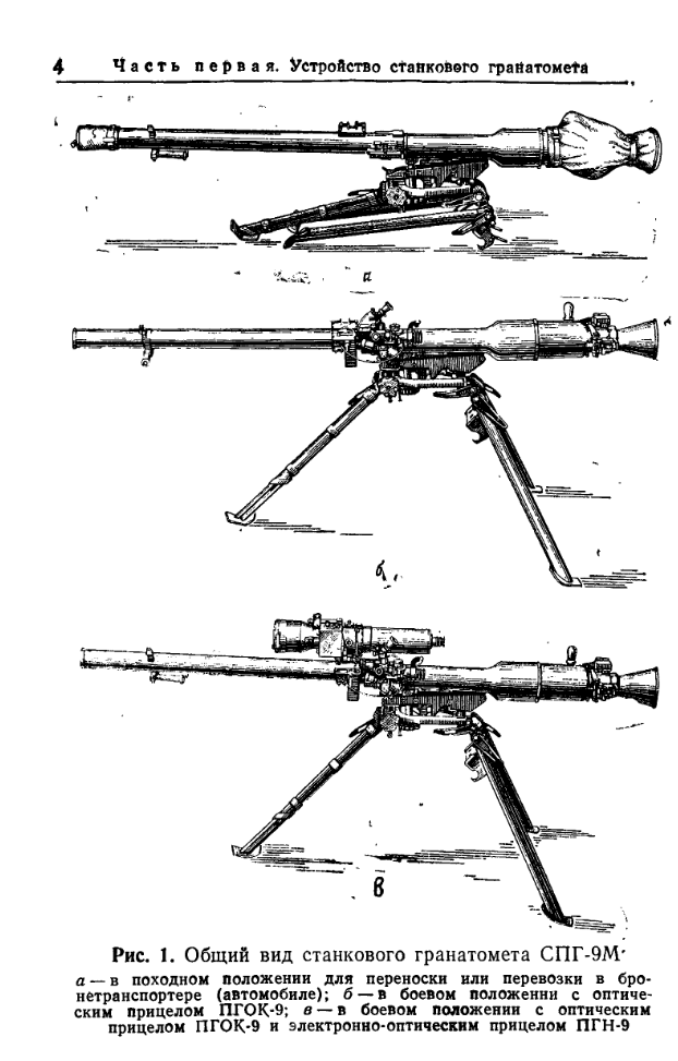 СПГ-9М. Руководство по станковому гранатомету СПГ-9М. 1983