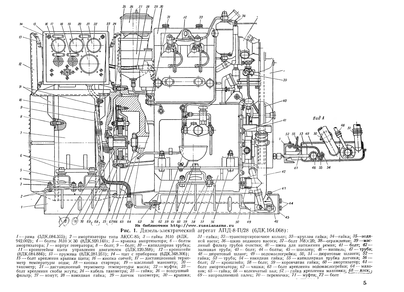АПД-8-П_28. Дизель-электрический агрегат АПД-8-П_28. Руководство по ремонту. Альбом рисунков. 1964