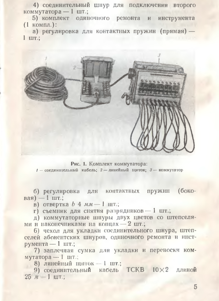 П-193М. Руководство по устройству и эксплуатации полевого телефонного коммутатора П-193М. 1969