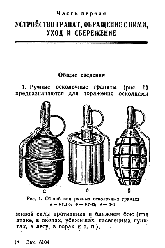 Наставление по стрелковому делу. Ручные гранаты. 1965