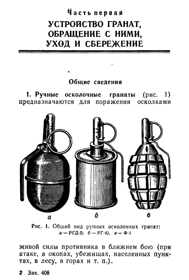 Наставление по стрелковому делу. Ручные гранаты. 1971