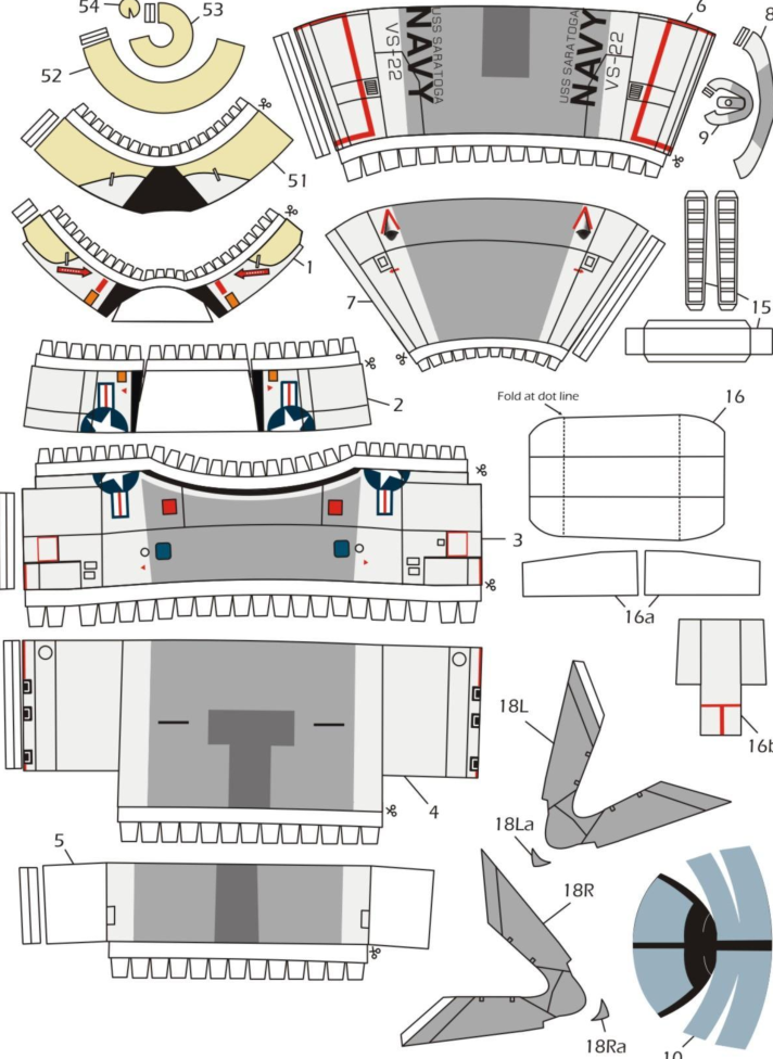 Модель из бумаги противолодочного палубного самолета S-3 Viking