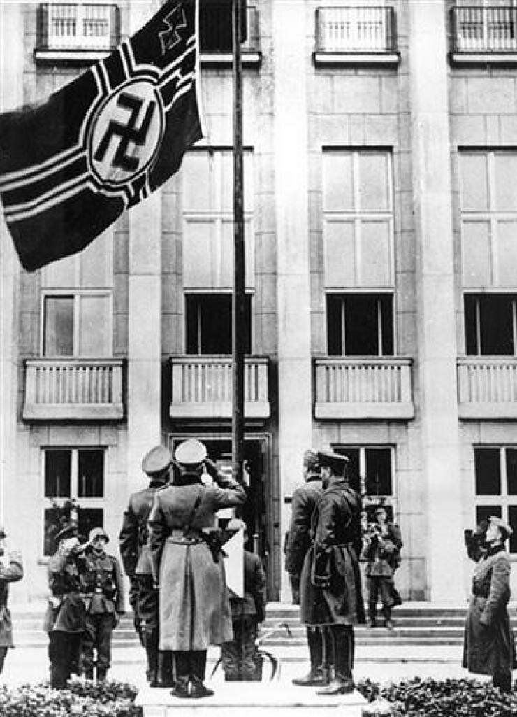 Кривошеин вместе с немецким генералом Гудерианом во время парада 22 сентября 1939 года в Бресте